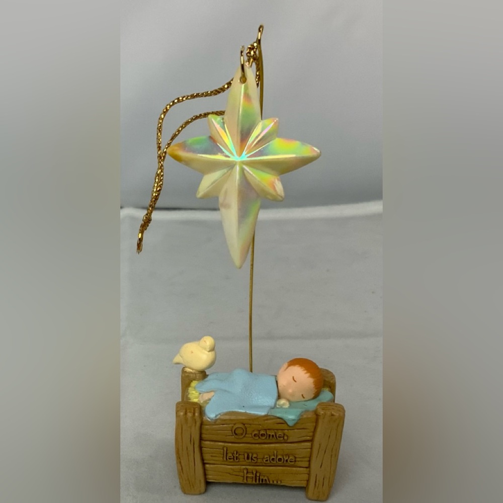 O come let us adore him Christmas tree ornament